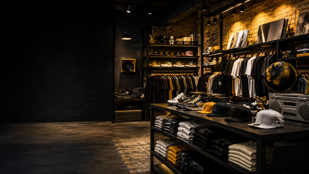 Modern urban clothing and sneaker boutique